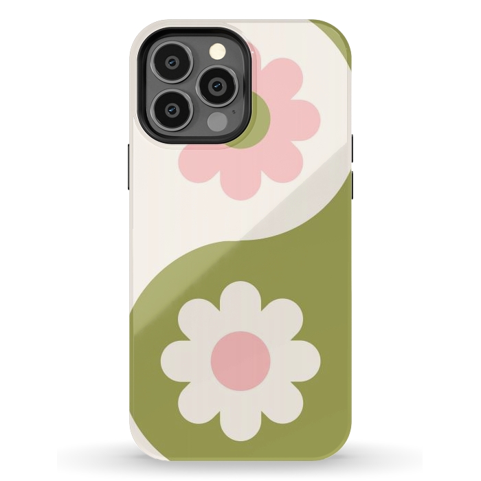 iPhone 13 Pro Max StrongFit Yin Yang Flowers by ArtPrInk