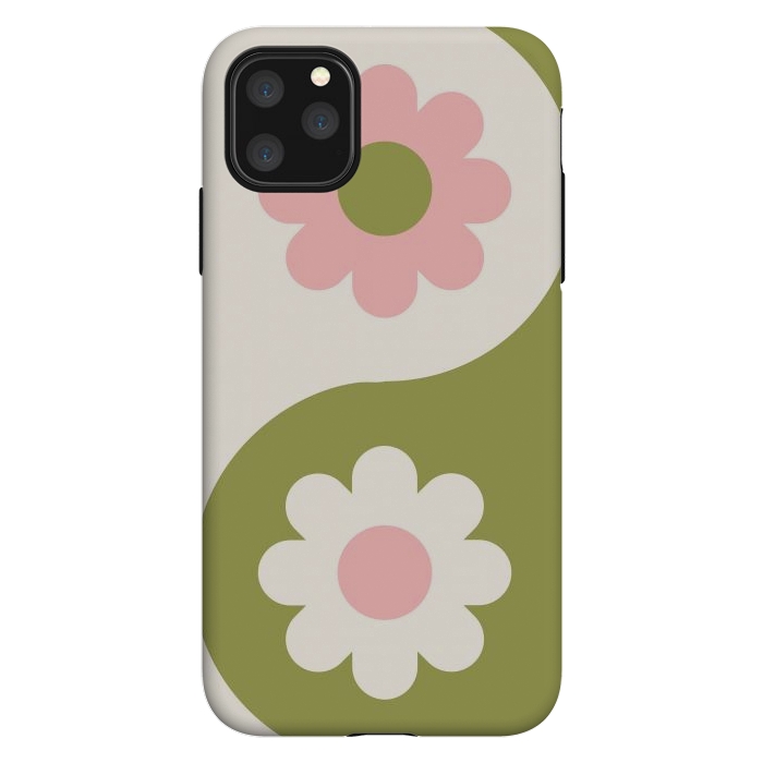 iPhone 11 Pro Max StrongFit Yin Yang Flowers by ArtPrInk