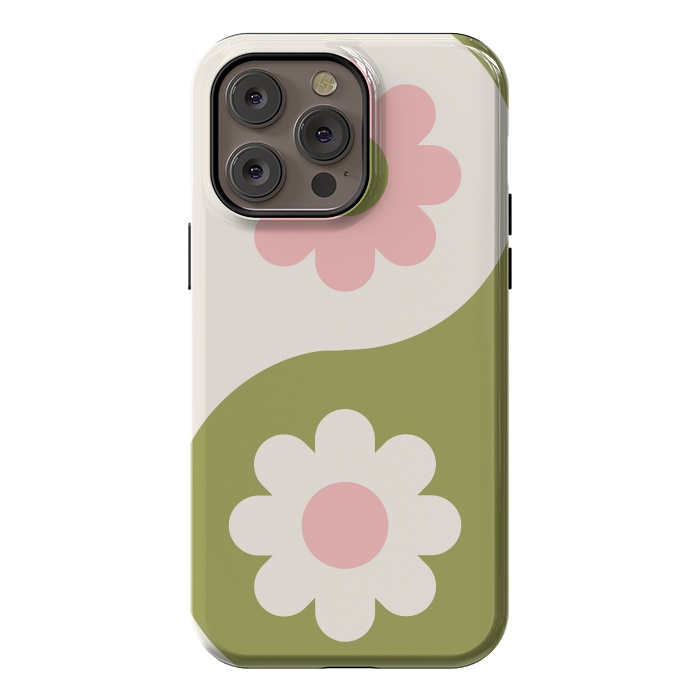 iPhone 14 Pro max StrongFit Yin Yang Flowers by ArtPrInk
