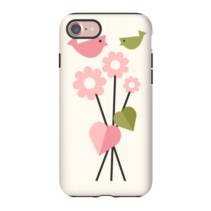 iPhone 7 StrongFit Flowers & Birds by ArtPrInk