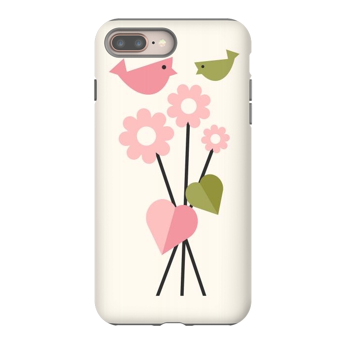 iPhone 7 plus StrongFit Flowers & Birds by ArtPrInk