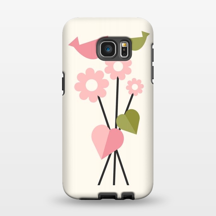 Galaxy S7 EDGE StrongFit Flowers & Birds by ArtPrInk