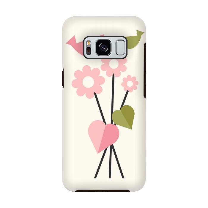 Galaxy S8 StrongFit Flowers & Birds by ArtPrInk