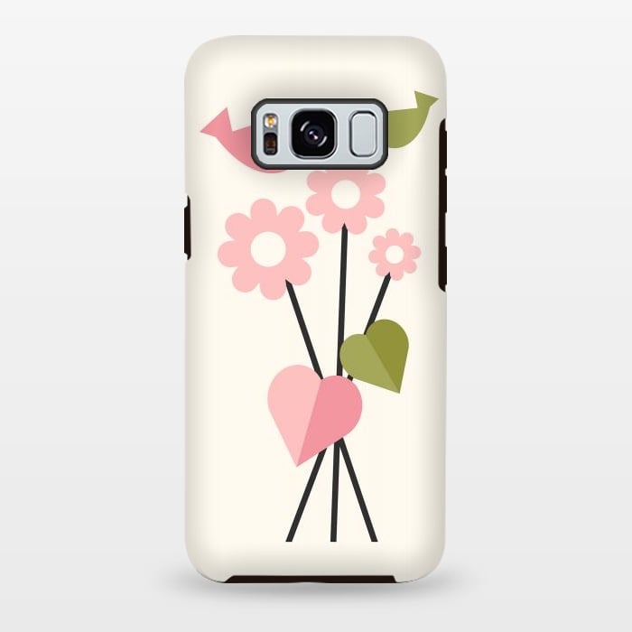 Galaxy S8 plus StrongFit Flowers & Birds by ArtPrInk
