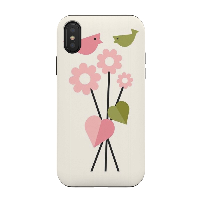 iPhone Xs / X StrongFit Flowers & Birds by ArtPrInk