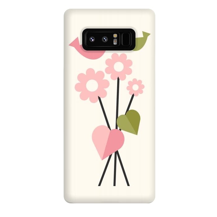Galaxy Note 8 StrongFit Flowers & Birds by ArtPrInk