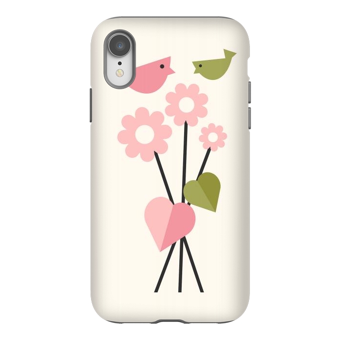 iPhone Xr StrongFit Flowers & Birds by ArtPrInk