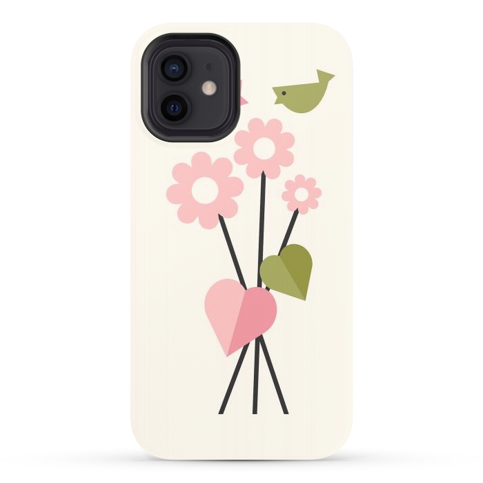 iPhone 12 StrongFit Flowers & Birds by ArtPrInk