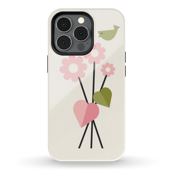 iPhone 13 pro StrongFit Flowers & Birds by ArtPrInk