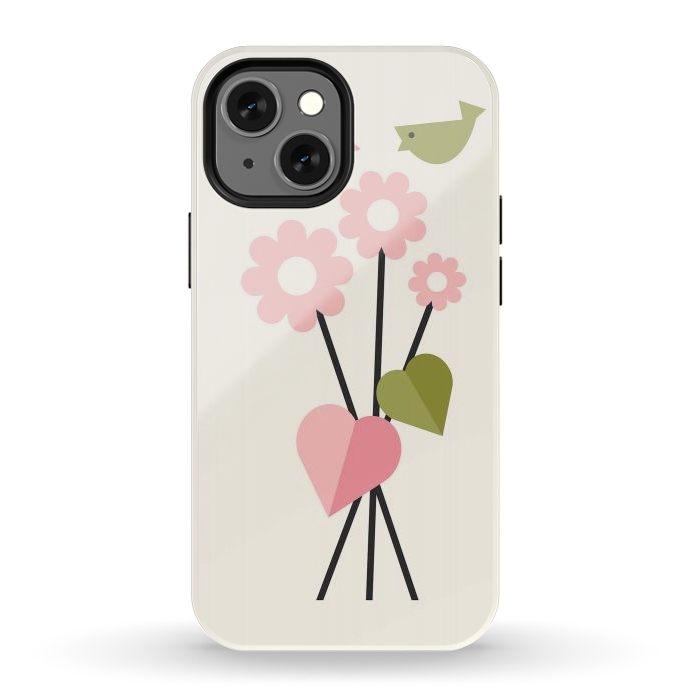 iPhone 13 mini StrongFit Flowers & Birds by ArtPrInk