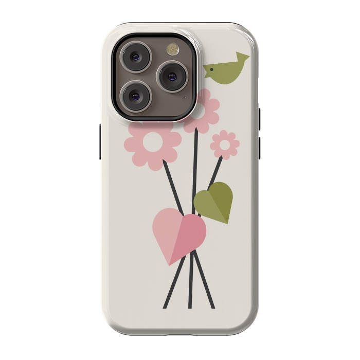 iPhone 14 Pro StrongFit Flowers & Birds by ArtPrInk