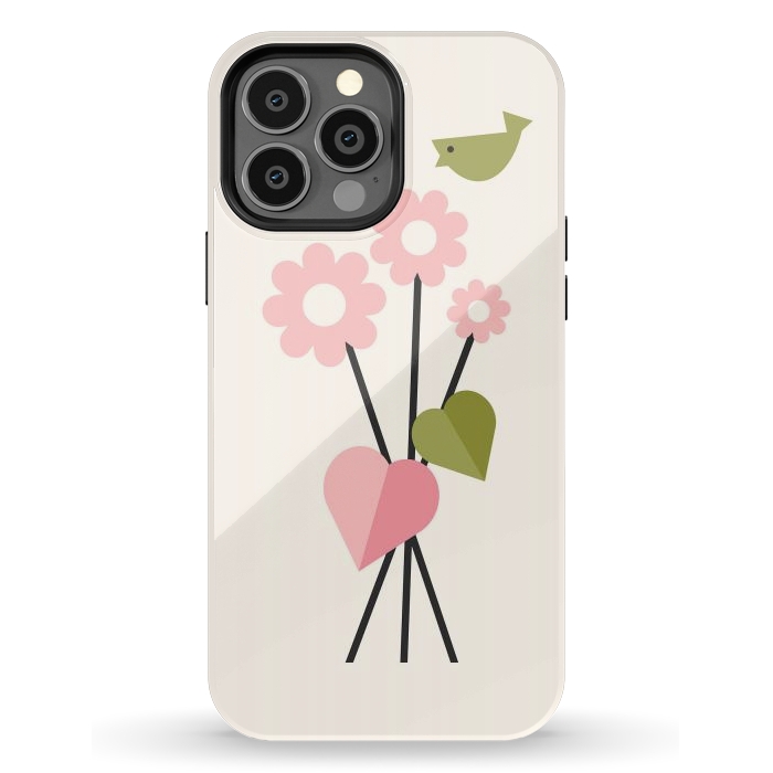 iPhone 13 Pro Max StrongFit Flowers & Birds by ArtPrInk