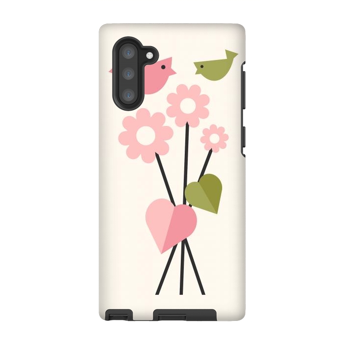 Galaxy Note 10 StrongFit Flowers & Birds by ArtPrInk