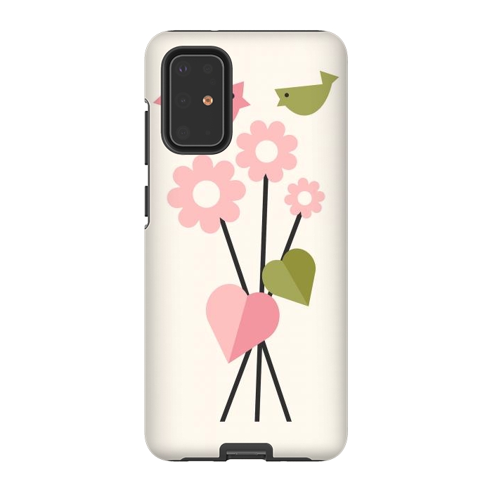 Galaxy S20 Plus StrongFit Flowers & Birds by ArtPrInk