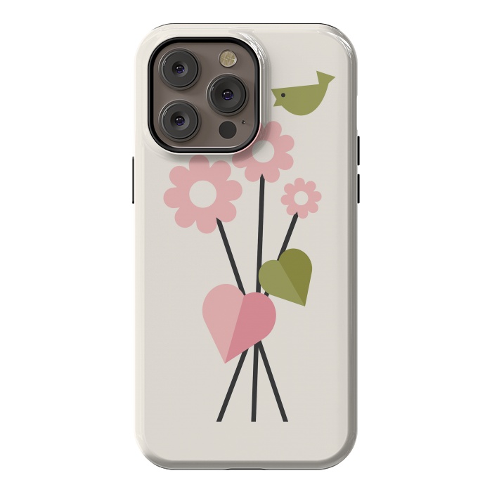 iPhone 14 Pro max StrongFit Flowers & Birds by ArtPrInk