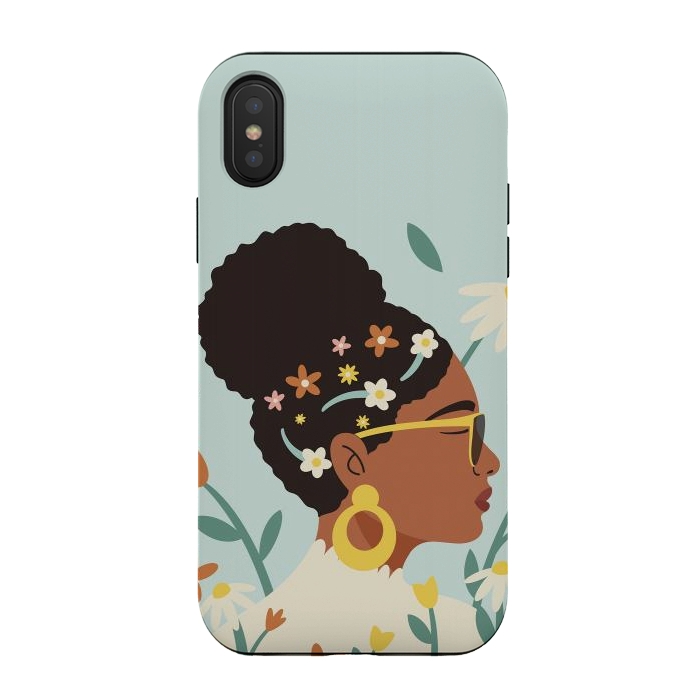 iPhone Xs / X StrongFit Spring Afro Girl by ArtPrInk