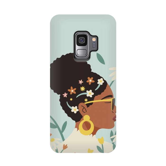 Galaxy S9 StrongFit Spring Afro Girl by ArtPrInk