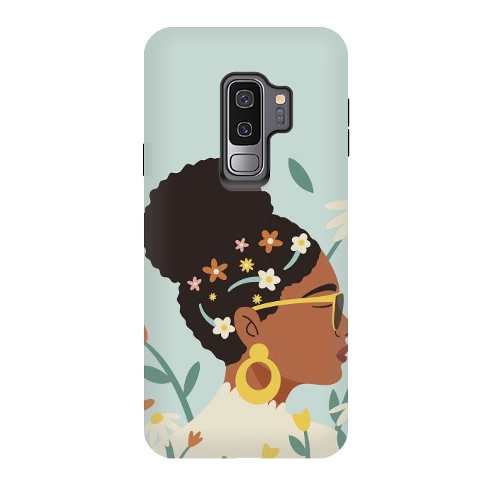 Galaxy S9 plus StrongFit Spring Afro Girl by ArtPrInk