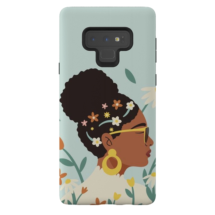 Galaxy Note 9 StrongFit Spring Afro Girl by ArtPrInk