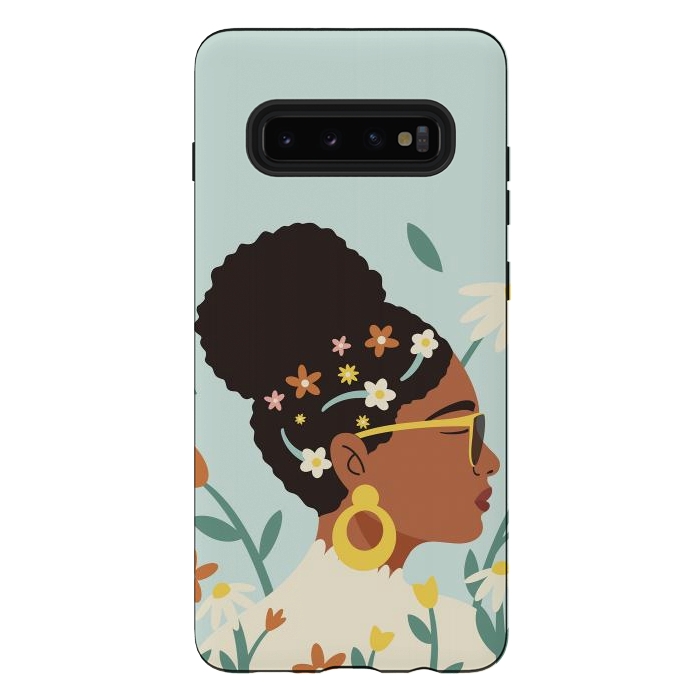 Galaxy S10 plus StrongFit Spring Afro Girl by ArtPrInk