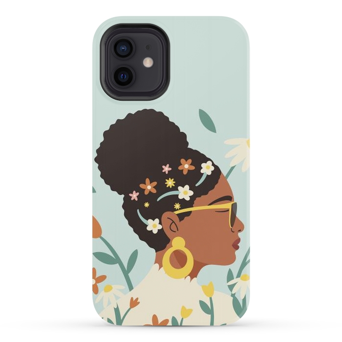 iPhone 12 StrongFit Spring Afro Girl by ArtPrInk