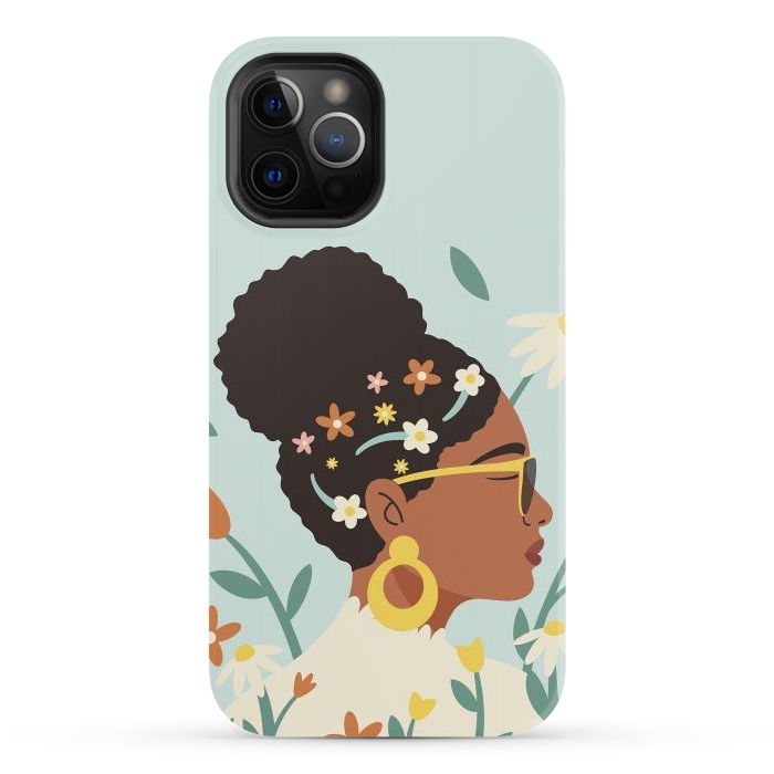 iPhone 12 Pro StrongFit Spring Afro Girl by ArtPrInk