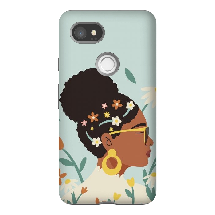 Pixel 2XL StrongFit Spring Afro Girl by ArtPrInk