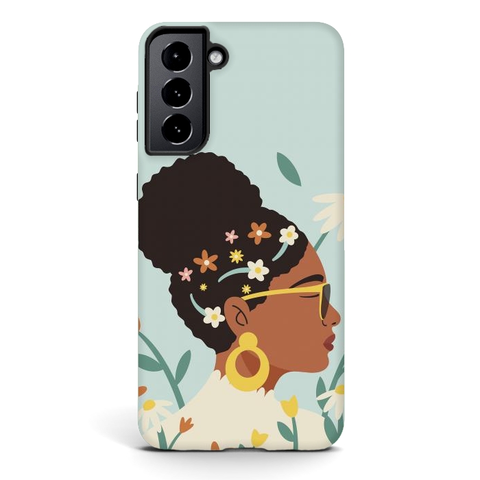 Galaxy S21 StrongFit Spring Afro Girl by ArtPrInk