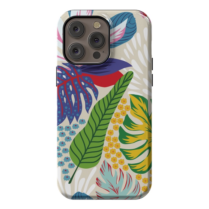 iPhone 14 Pro max StrongFit Abstract Color Tropical Leaves by ArtsCase