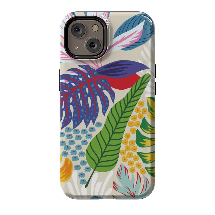iPhone 14 StrongFit Abstract Color Tropical Leaves by ArtsCase