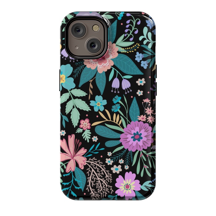 iPhone 14 StrongFit Amazing Floral Pattern With Bright Colorful Flowers by ArtsCase