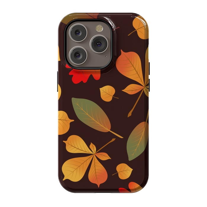 iPhone 14 Pro StrongFit Autumn Leaf Pattern Design by ArtsCase