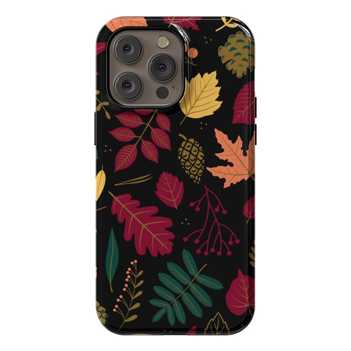 iPhone 14 Pro max StrongFit Autumn Pattern With Leaves by ArtsCase