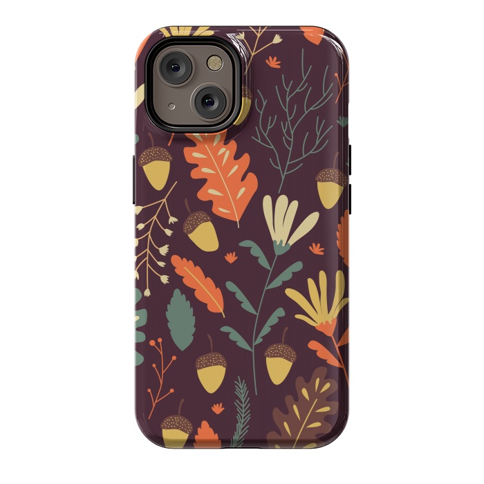 iPhone 14 StrongFit Autumn Pattern With Red and Orange Leaves by ArtsCase