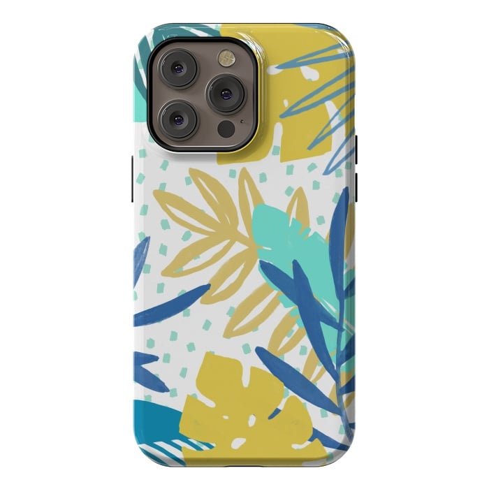 iPhone 14 Pro max StrongFit Playful colorful jungle leaves by Oana 