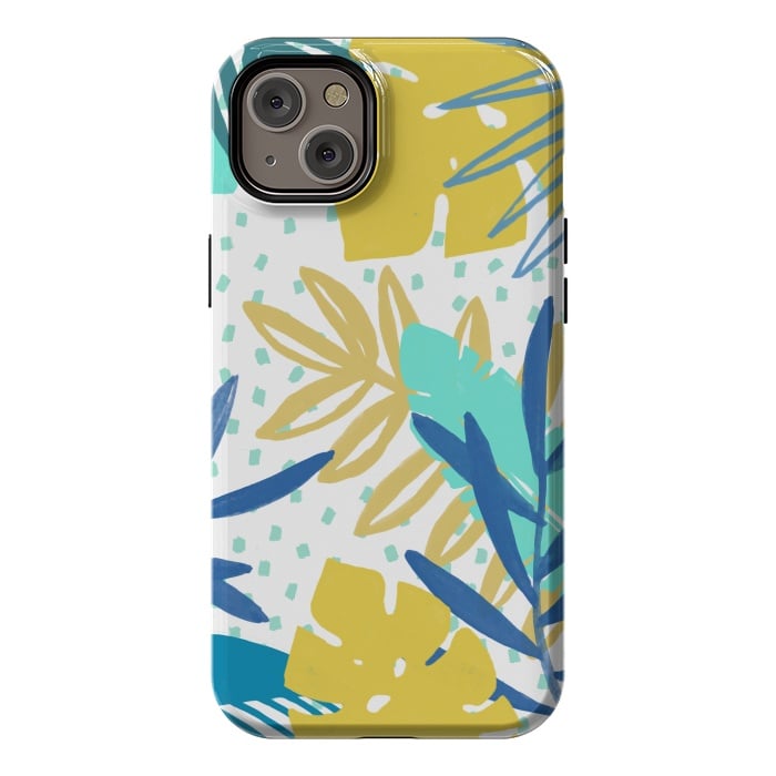 iPhone 14 Plus StrongFit Playful colorful jungle leaves by Oana 