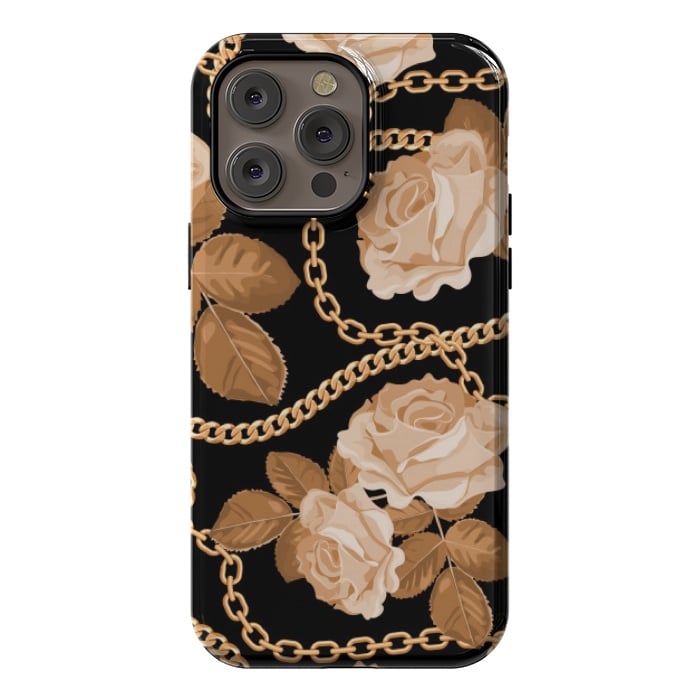 iPhone 14 Pro max StrongFit copper floral chains by MALLIKA