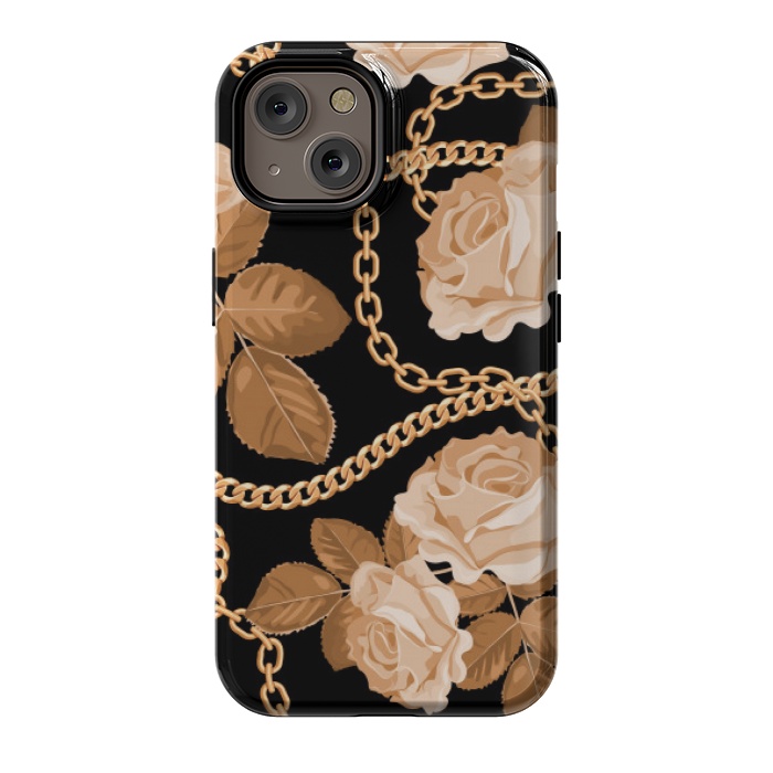 iPhone 14 StrongFit copper floral chains by MALLIKA