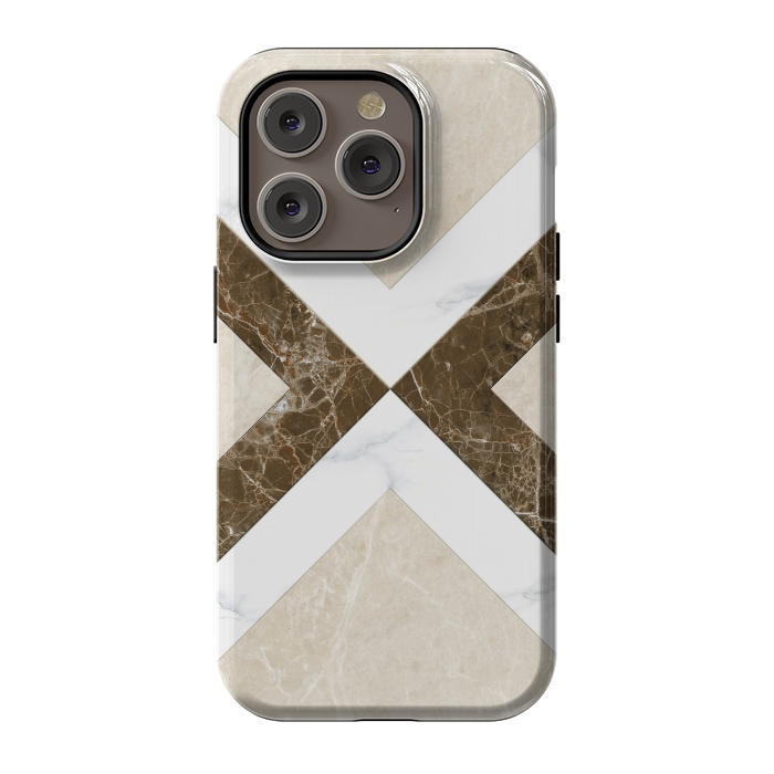 iPhone 14 Pro StrongFit Decorative Marble Cross Design by ArtsCase