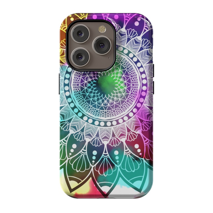 iPhone 14 Pro StrongFit Digital art Painting and Mandala Graphic Design by ArtsCase