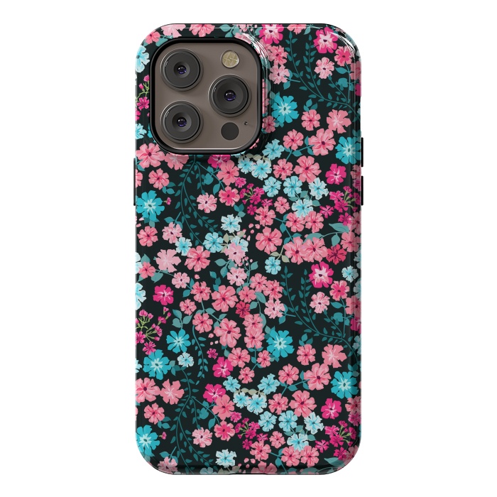 iPhone 14 Pro max StrongFit Gorgeous Bright Pattern in Small Garden Flowers by ArtsCase