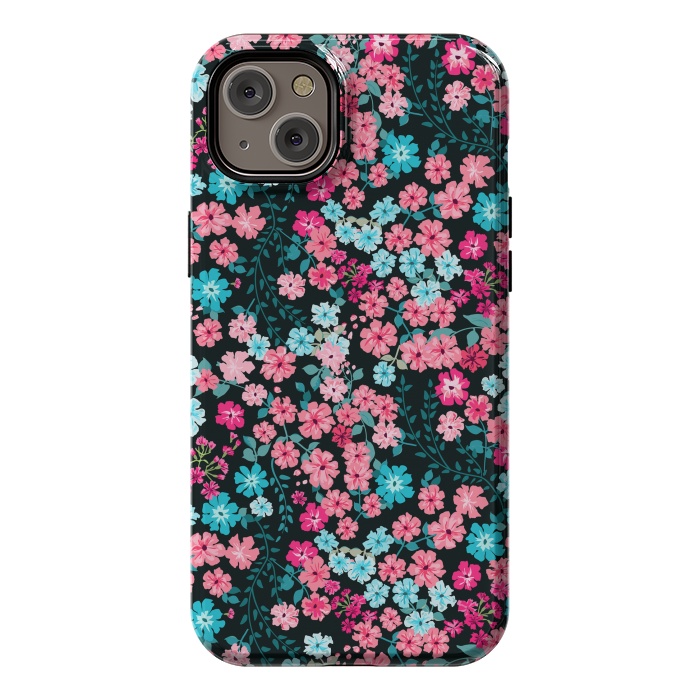 iPhone 14 Plus StrongFit Gorgeous Bright Pattern in Small Garden Flowers by ArtsCase