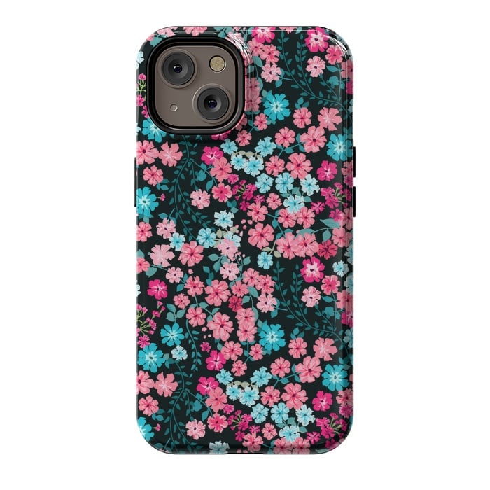 iPhone 14 StrongFit Gorgeous Bright Pattern in Small Garden Flowers by ArtsCase