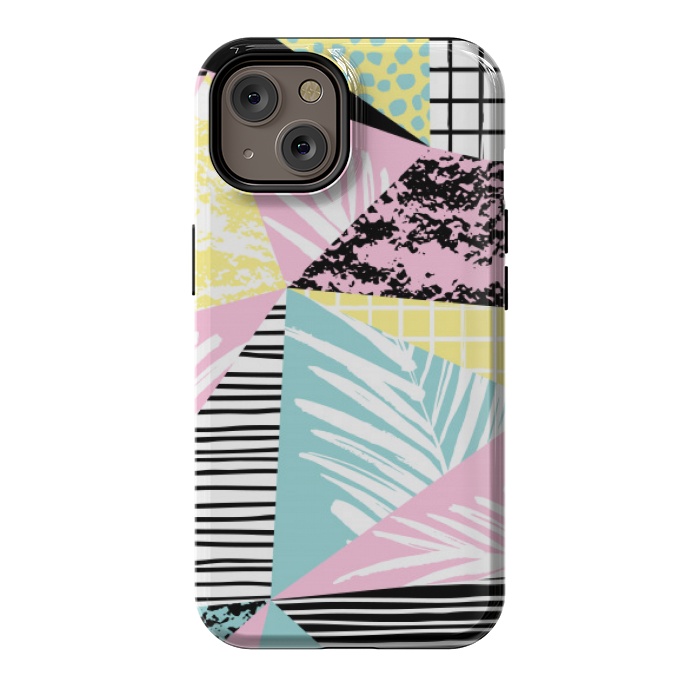 iPhone 14 StrongFit tropical abstract pink pattern by MALLIKA