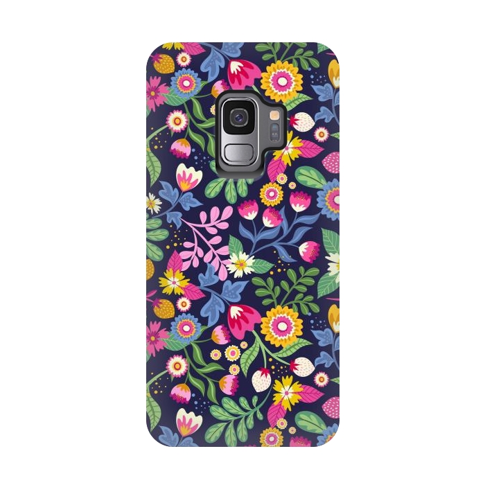 Galaxy S9 StrongFit Bright Flowers Colors by ArtsCase