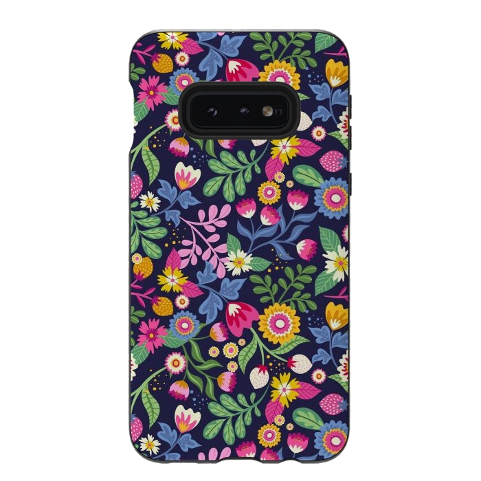 Galaxy S10e StrongFit Bright Flowers Colors by ArtsCase