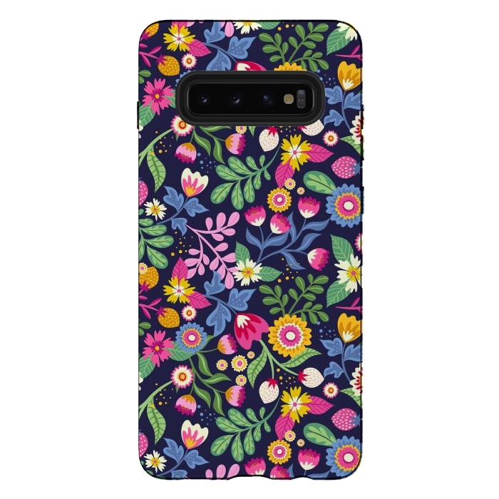 Galaxy S10 plus StrongFit Bright Flowers Colors by ArtsCase