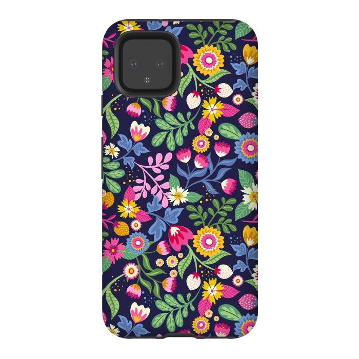 Pixel 4 StrongFit Bright Flowers Colors by ArtsCase