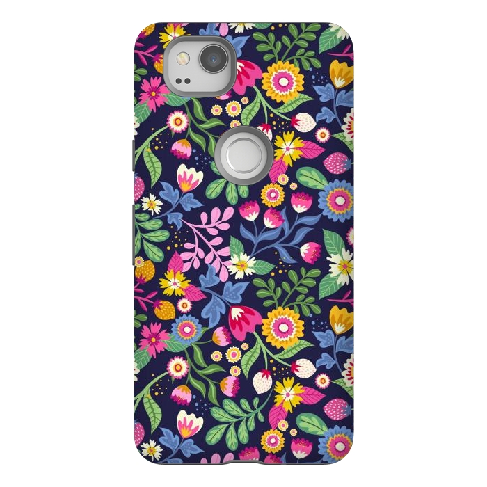 Pixel 2 StrongFit Bright Flowers Colors by ArtsCase