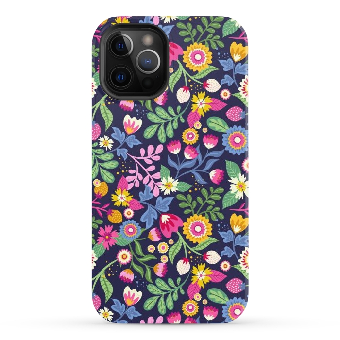iPhone 12 Pro StrongFit Bright Flowers Colors by ArtsCase